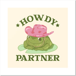 Cowboy Frog Howdy Partner Posters and Art